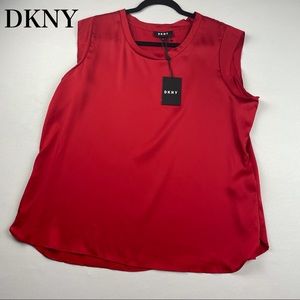 DKNY Red short sleeve blouse